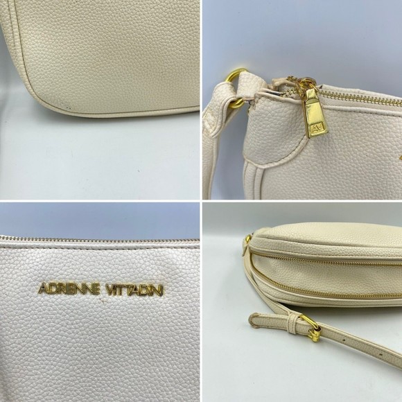 Adrienne Vittadini Handbag Womens Cross Body Shoulder Handbag Beige - Picture 9 of 16